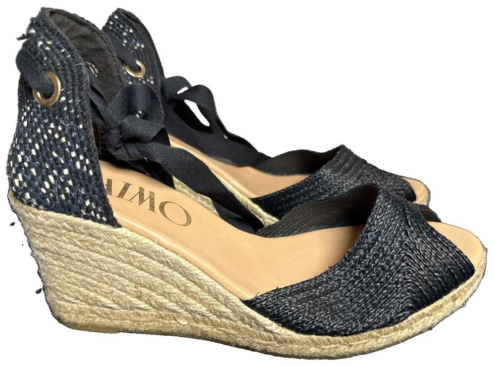Gaimo Jute Wedge Espadrille Sandals Ankle Tie Womens EU 41 US 10 / 10.5 new blem
